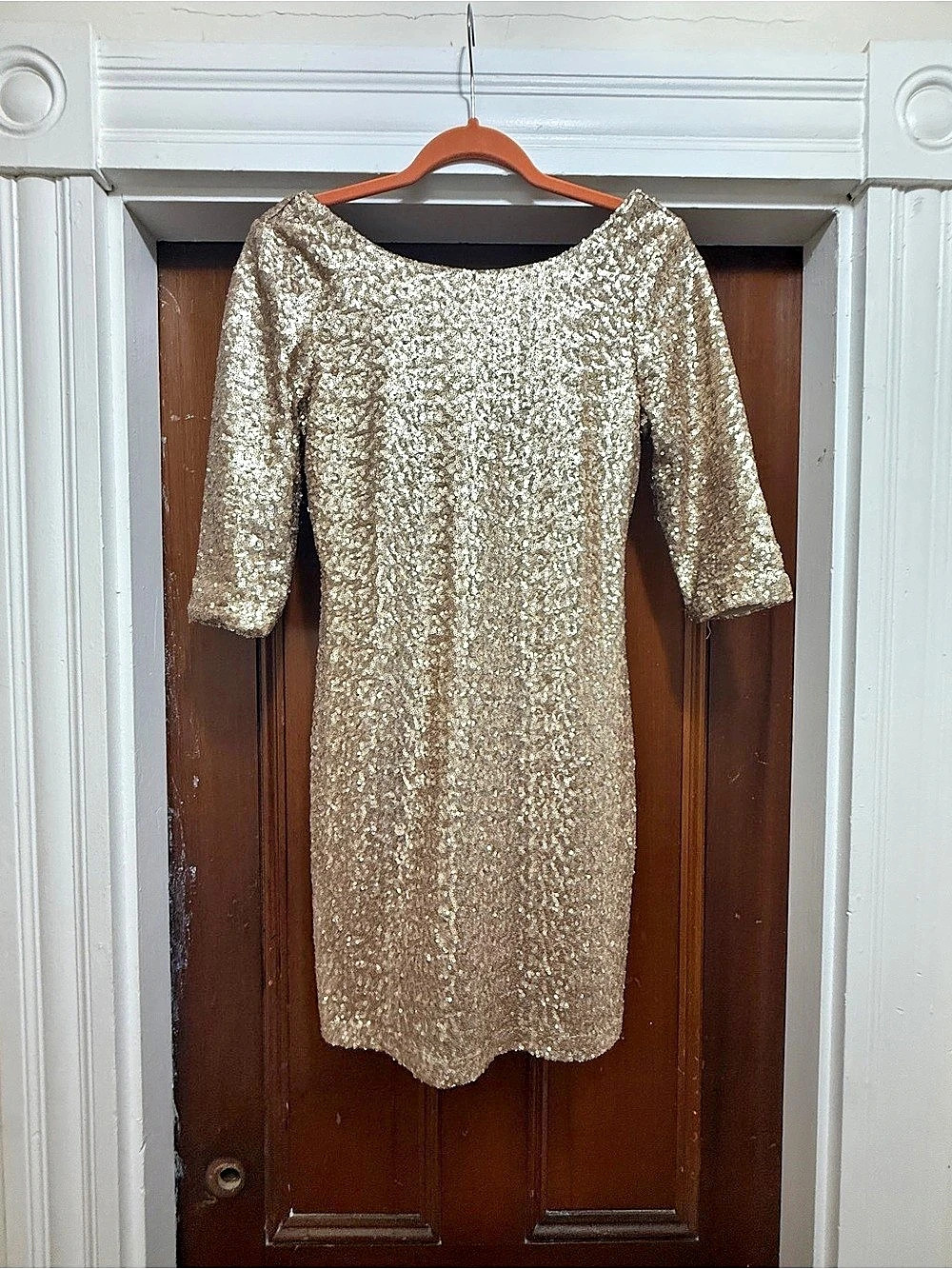 Ruby Rox Gold Sequin Bodycon Cocktail Dress – Medium 8/10